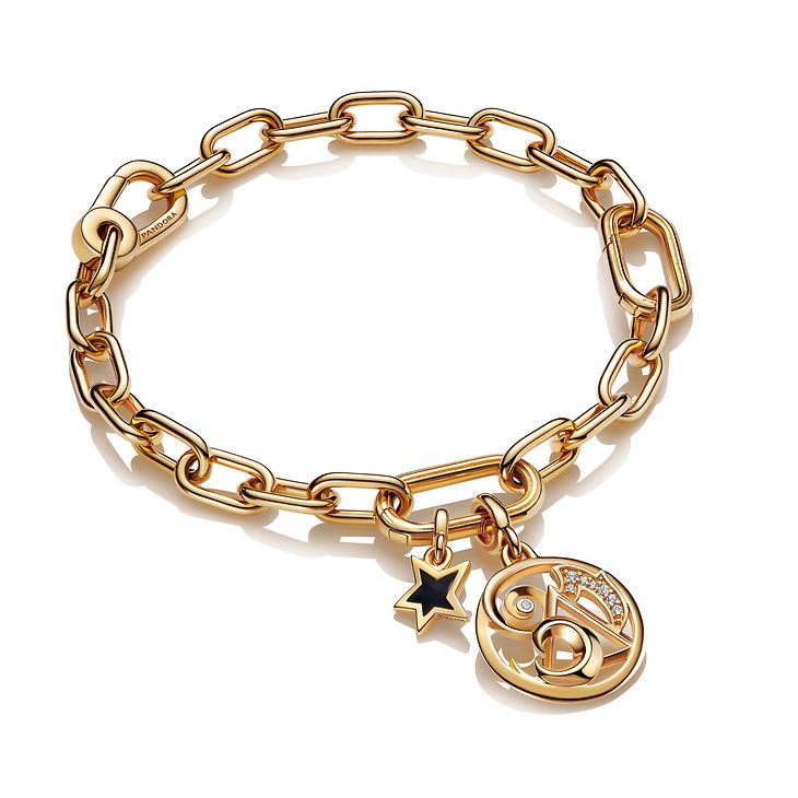 Gold-Plated PANDORA ME link chain bracelet with Elements medallion