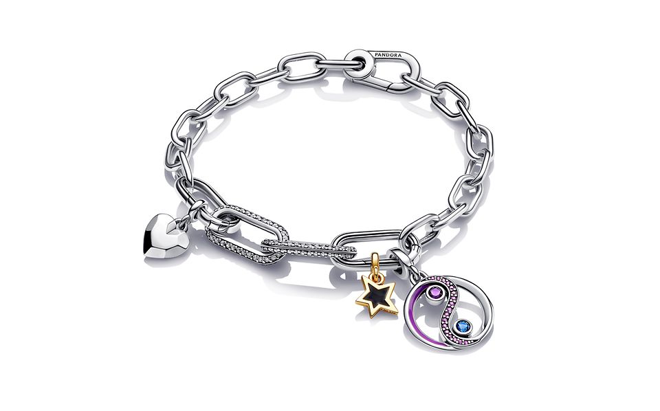 Bracciale a maglia link in Argento Sterling 925 PANDORA ME con medallion in Argento Sterling 925 Ying e Yang