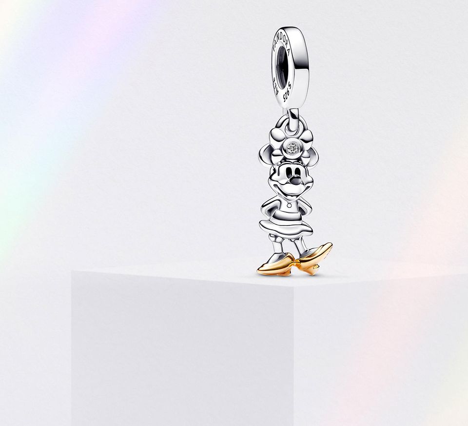 Disney x Pandora, charm Minnie in argento sterling 925 per Disney 100