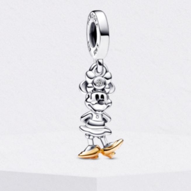 Disney x Pandora Minnie Maus Charm aus Sterling-Silber für Disney 100