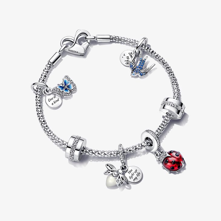 Bracelet à charms de la collection printemps Pandora Moments en argent 925/1000e