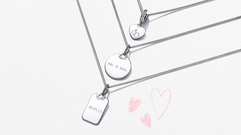 Pandora Engravable Heart Tag Pendant - Sterling Silver