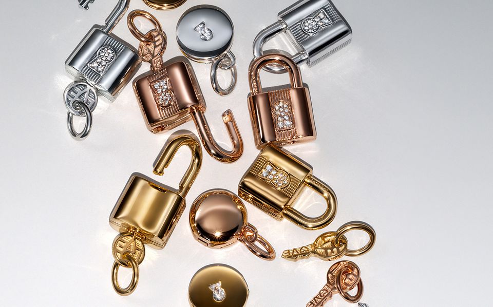 Collection of Valentine's padlock charms from Pandora